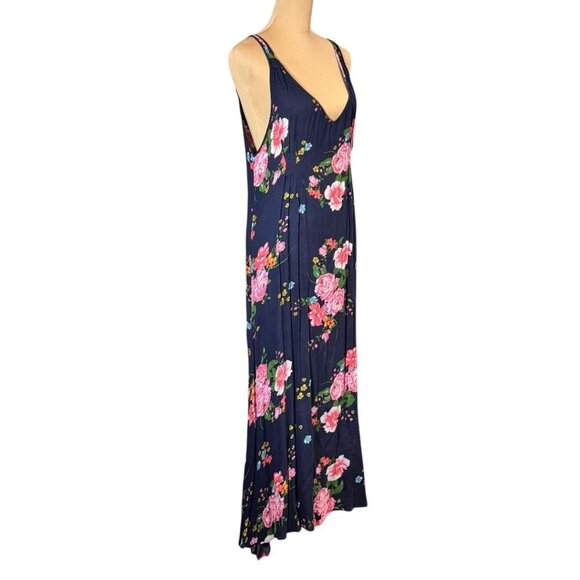 Free People Intimately Printed Floral Slip Dress Sz.M Midnight Blue Flowy Fairy - Picture 4 of 13